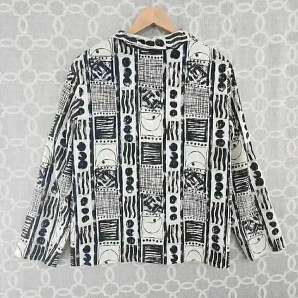 dressbarn Button All over Print Pattern Women's Blazer‎ L - Picture 2 of 10